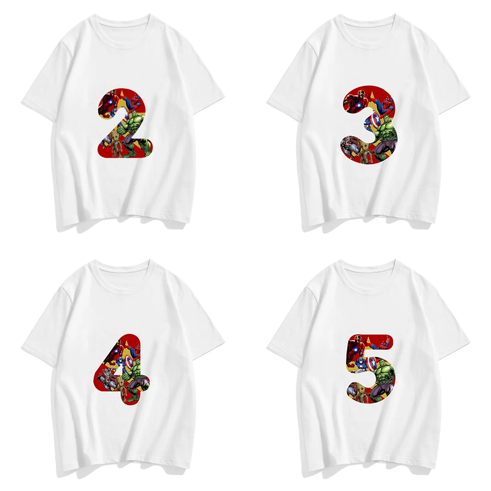 New Marvel 1-9Th Birthday Number T Shirt Kids The Avengers Iron Man Spiderman Captain Groot Hulk Cartoon Baby Boys Girls Clothes
New Marvel 1-9Th Birthday Number T Shirt Kids The Avengers Iron Man Spiderman Captain Groot Hulk Cartoon Baby Boys Girls Clothes
