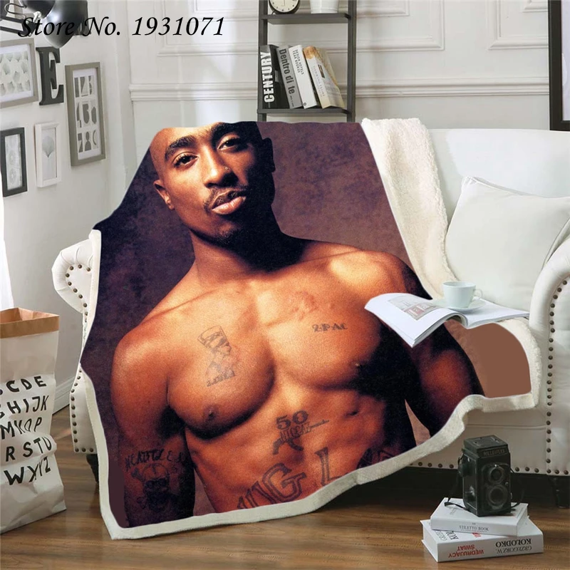 

NEW 2PAC Rapper Hip Hop 3D Printed Fleece Blanket for Beds Thick Quilt Fashion Bedspread Sherpa Throw Blanket Adults Kids 01