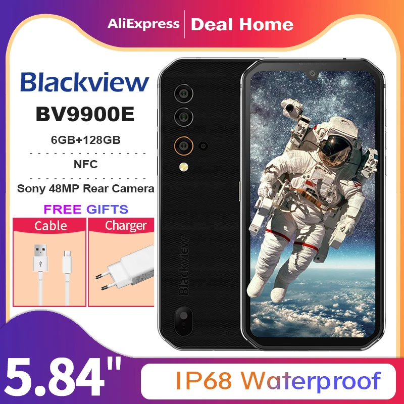 Смартфон Blackview BV9900E Helio P90 усиленный 6 + 128 ГБ IP68 4380 мА · ч 48 МП NFC Android 10 | Мобильные