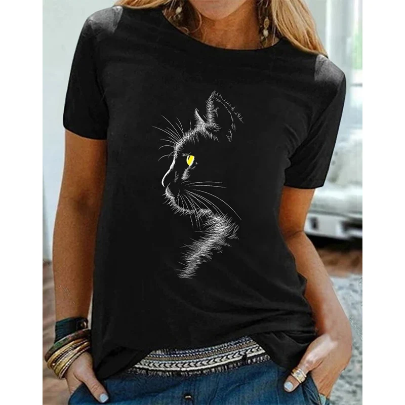 Harajuku Women Graphic T Shirts Summer Plus Size Cute Cat Print Long Sleeve T-Shirts Female Kawaii Black Tops Women's Clothing
Harajuku Women Graphic T Shirts Summer Plus Size Cute Cat Print Long Sleeve T-Shirts Female Kawaii Black Tops Women's Clothing