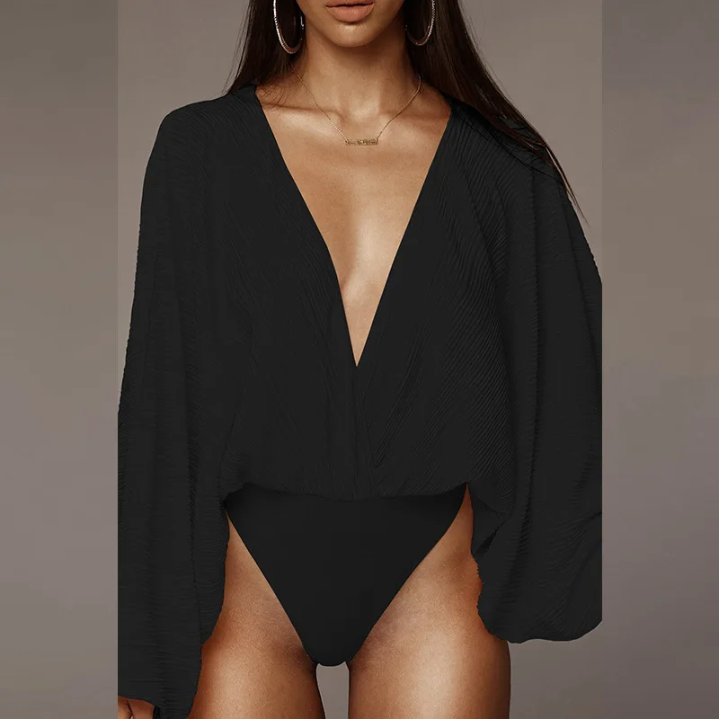 Fashion trend leisure breathable new pleated loose V-neck long-sleeved mid-waist tight-fitting sexy woman jumpsuit
Fashion trend leisure breathable new pleated loose V-neck long-sleeved mid-waist tight-fitting sexy woman jumpsuit