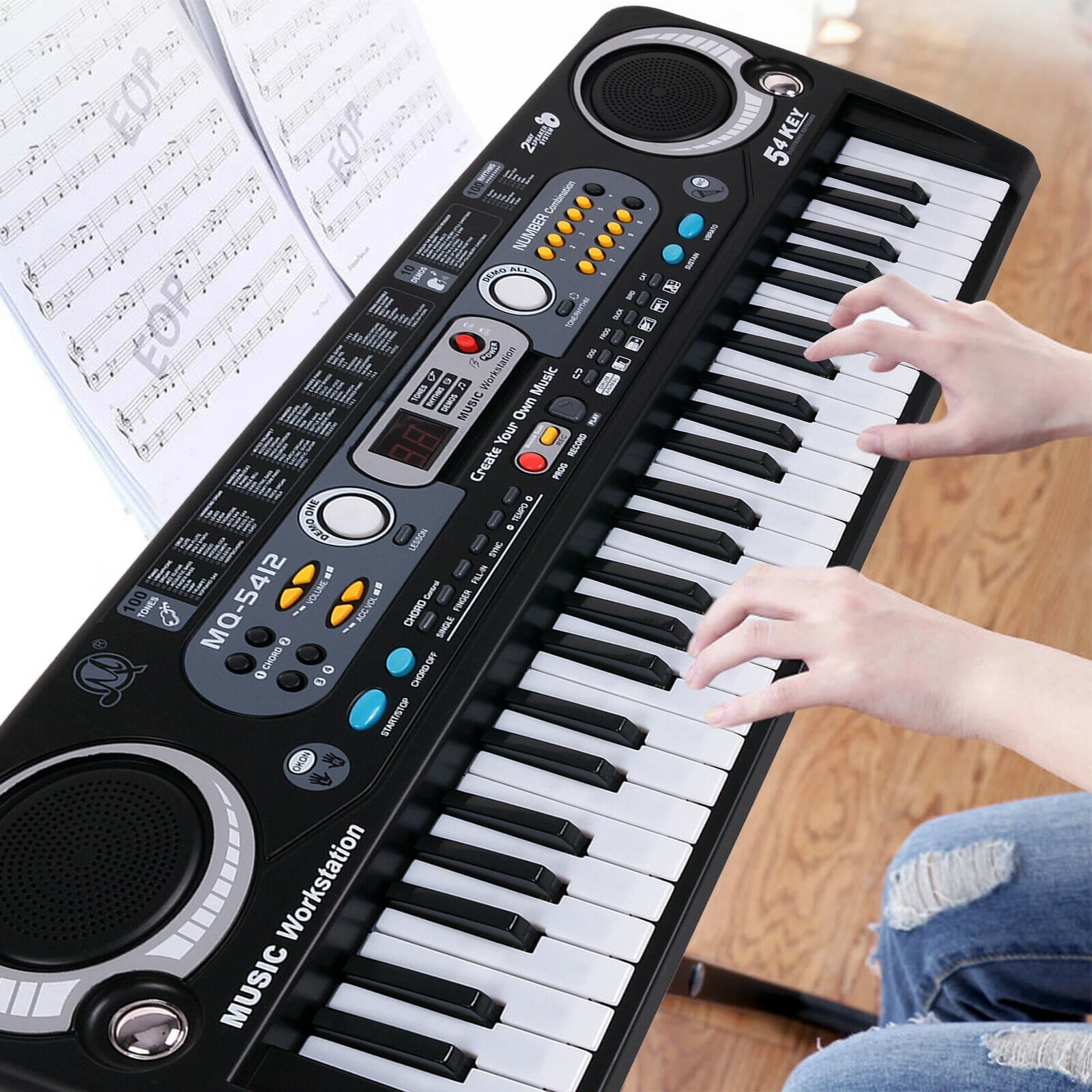 54-Key USB Powered Keyboard Piano Music Instruments for Kids Music Learning Playing, Portable
54-Key USB Powered Keyboard Piano Music Instruments for Kids Music Learning Playing, Portable