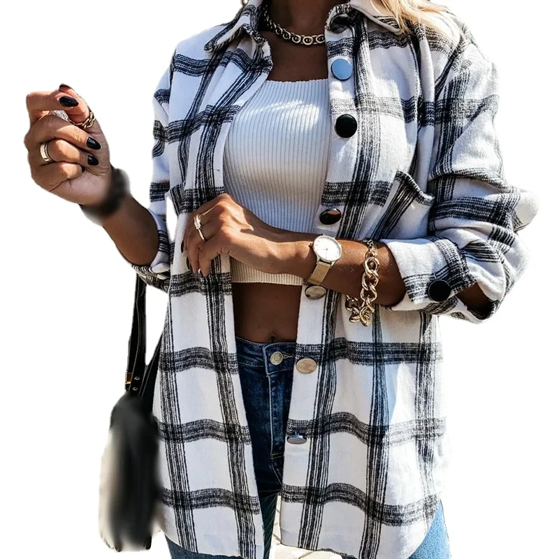 Oversize Women's Shirt Plaid Long Sleeve Female Clothing Check Buttons Ladies Spring Loose Fashion Jacket Tops Women Shirts
Oversize Women's Shirt Plaid Long Sleeve Female Clothing Check Buttons Ladies Spring Loose Fashion Jacket Tops Women Shirts