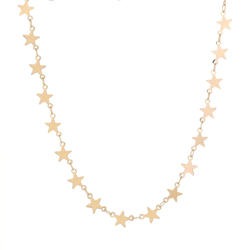 Elegant Women Star Pendant Beach Chocker Chain Necklace Simple Charm Choker Party Dress Necklaces Jewelry Gold Necklace
Elegant Women Star Pendant Beach Chocker Chain Necklace Simple Charm Choker Party Dress Necklaces Jewelry Gold Necklace