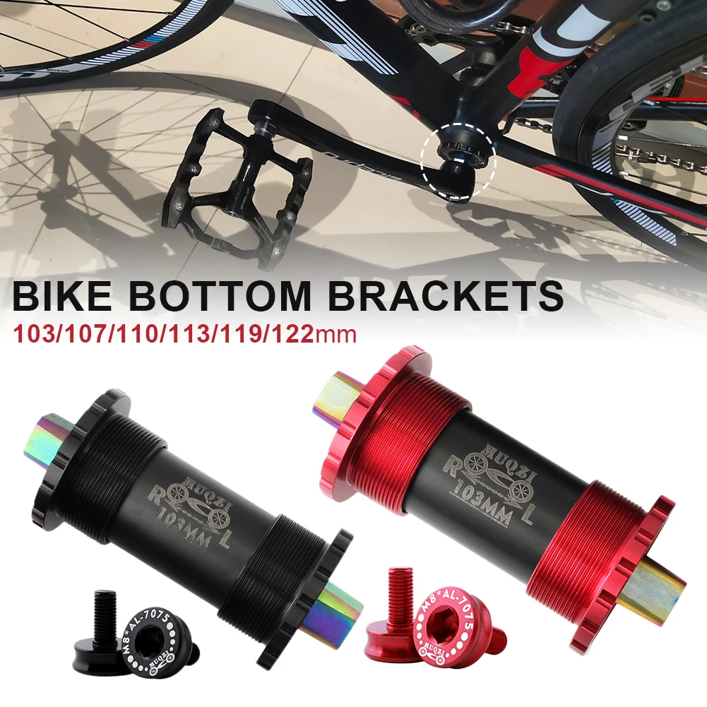

MTB Bike Titanium Alloy Bottom Brackets Bicycle Parts Ceramic Square Taper Axle 103/107/110/113/119/122mm MTB Road Folding Shaft