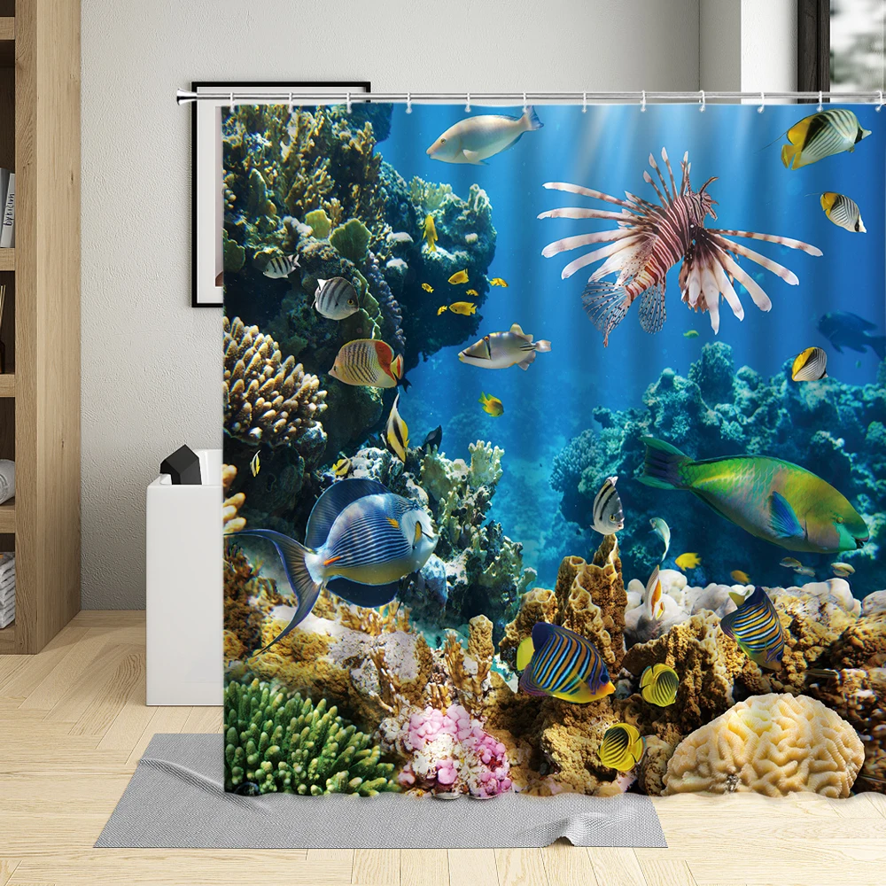 Waterproof Fabric Bath Shower Curtain Ocean Fish Coral Animal Seabed Landscape For Home Decor Bathroom Curtains With Hooks
Waterproof Fabric Bath Shower Curtain Ocean Fish Coral Animal Seabed Landscape For Home Decor Bathroom Curtains With Hooks