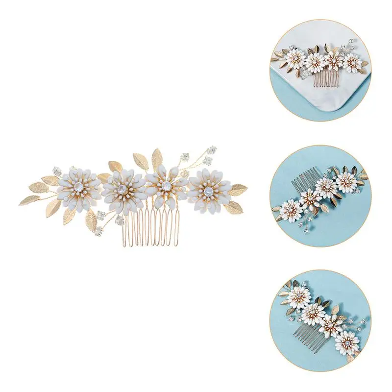 1pc Bride Hair Comb Handmade Pearl Hair Comb Headdress Hair Accessory (Golden)
1pc Bride Hair Comb Handmade Pearl Hair Comb Headdress Hair Accessory (Golden)