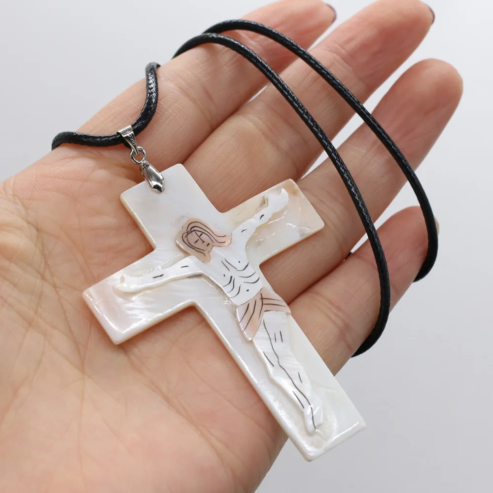 Jesus Cross Amulet Shell Pendant Necklace Natural Mother of Pearl Shells Chain Necklaces for Men Women Christian Supplies Gifts
Jesus Cross Amulet Shell Pendant Necklace Natural Mother of Pearl Shells Chain Necklaces for Men Women Christian Supplies Gifts