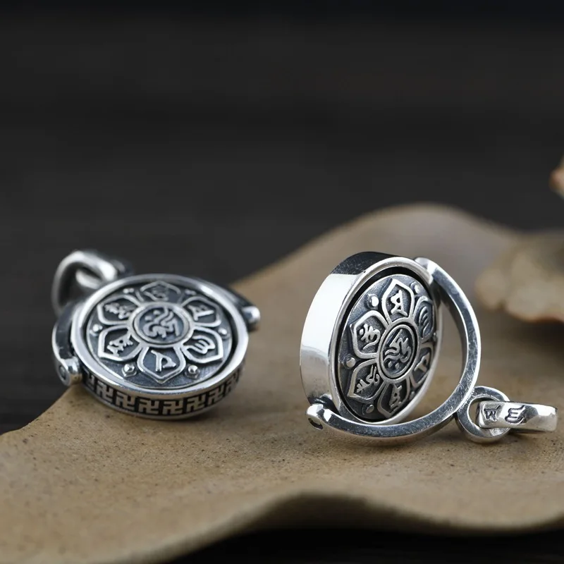 2020 New S925 Retro Silver Men's And Women's Buddhist Six Word Mantra Can Be Turned Pendant Necklace Fashion Choice
2020 New S925 Retro Silver Men's And Women's Buddhist Six Word Mantra Can Be Turned Pendant Necklace Fashion Choice