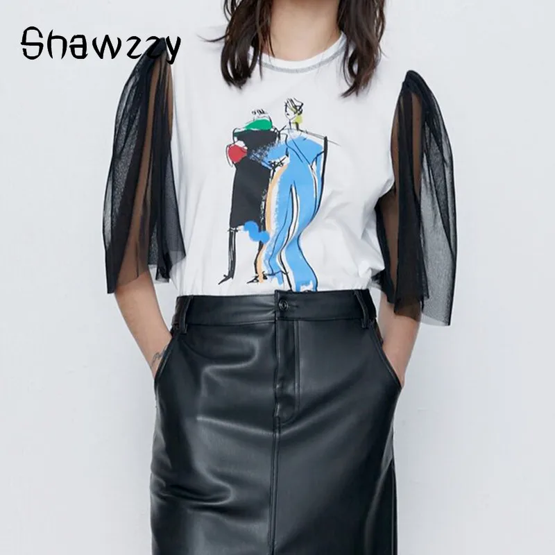 ZA Summer T-shirt Women Cotton 2020 Contrasting Puff Pleated Short Sleeves Tops Chic T Shirt Front Print Women's T-shirts White
ZA Summer T-shirt Women Cotton 2020 Contrasting Puff Pleated Short Sleeves Tops Chic T Shirt Front Print Women's T-shirts White