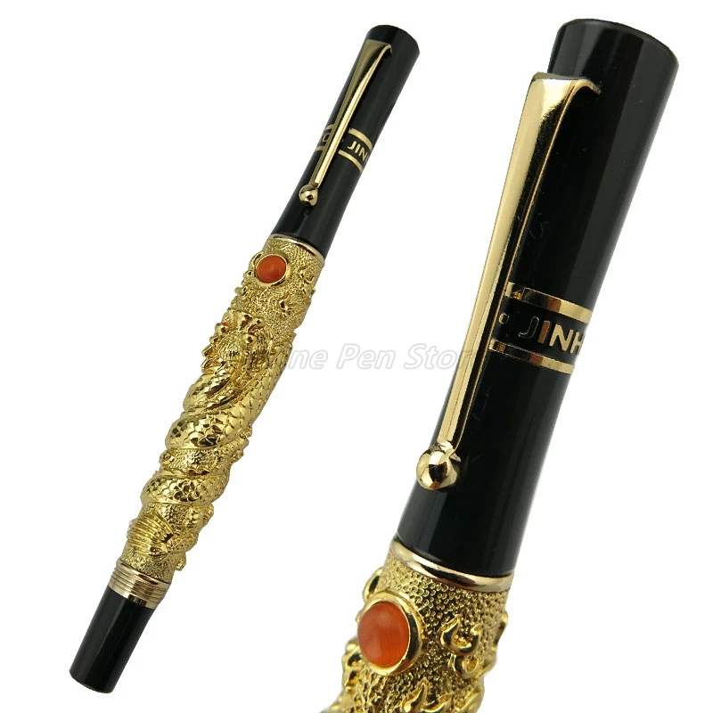 Jinhao Metal Ancient Flying Dragon Carving Embossing Design Roller Ball Pen Gold Trim Professional Office Stationery Writing
Jinhao Metal Ancient Flying Dragon Carving Embossing Design Roller Ball Pen Gold Trim Professional Office Stationery Writing
