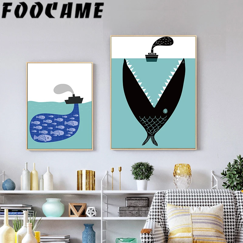 Cartoon Sea Shark Whale Ship Nordic Style Kids Decoration Wall Art Canvas Painting Posters and Prints Baby Nursery Room Pictures
Cartoon Sea Shark Whale Ship Nordic Style Kids Decoration Wall Art Canvas Painting Posters and Prints Baby Nursery Room Pictures