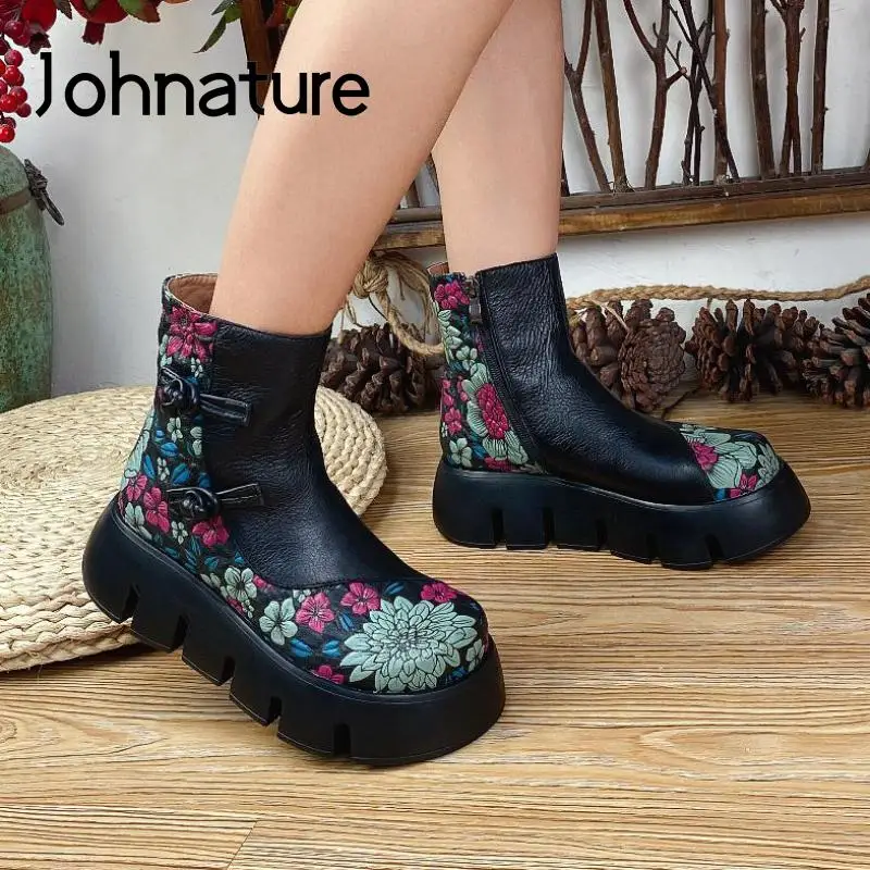 Johnature Retro Shoes Women Boots Genuine Leather Zip Print 2022 New Autumn Winter Flower Handmade Comfortable Platform Boots
Johnature Retro Shoes Women Boots Genuine Leather Zip Print 2022 New Autumn Winter Flower Handmade Comfortable Platform Boots