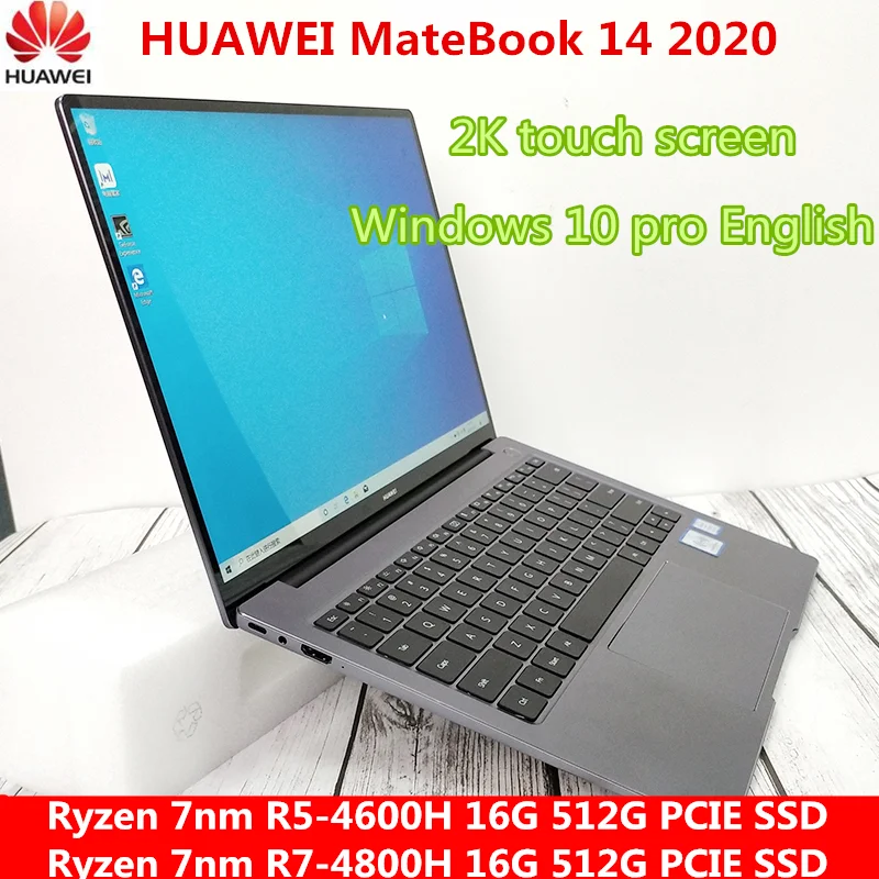 HUAWEI MateBook 14 2020 ноутбук с диагональю дюймов Ryzen 7nm R5 4600H/ R7 4800H 16G 512G PCIE SSD FHD IPS 2K