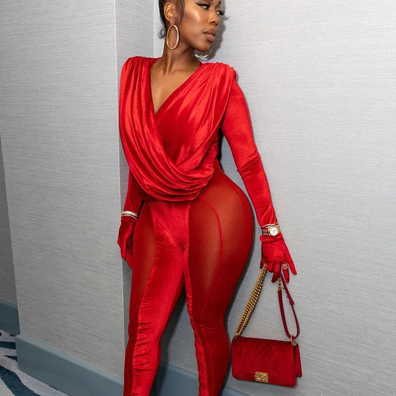 Sheer Mesh Patchwork Velvet Jumpsuit Women Club Wear Elegant Bodycon Rompers Ruched Birthday Night Out Party Overalls for Women
Sheer Mesh Patchwork Velvet Jumpsuit Women Club Wear Elegant Bodycon Rompers Ruched Birthday Night Out Party Overalls for Women