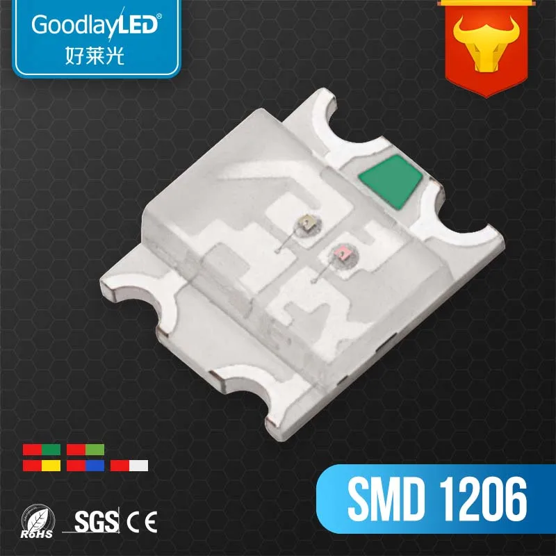 Двухцветные светодиодные чипы 1206 smd для декоративного освещения|Светодиодные