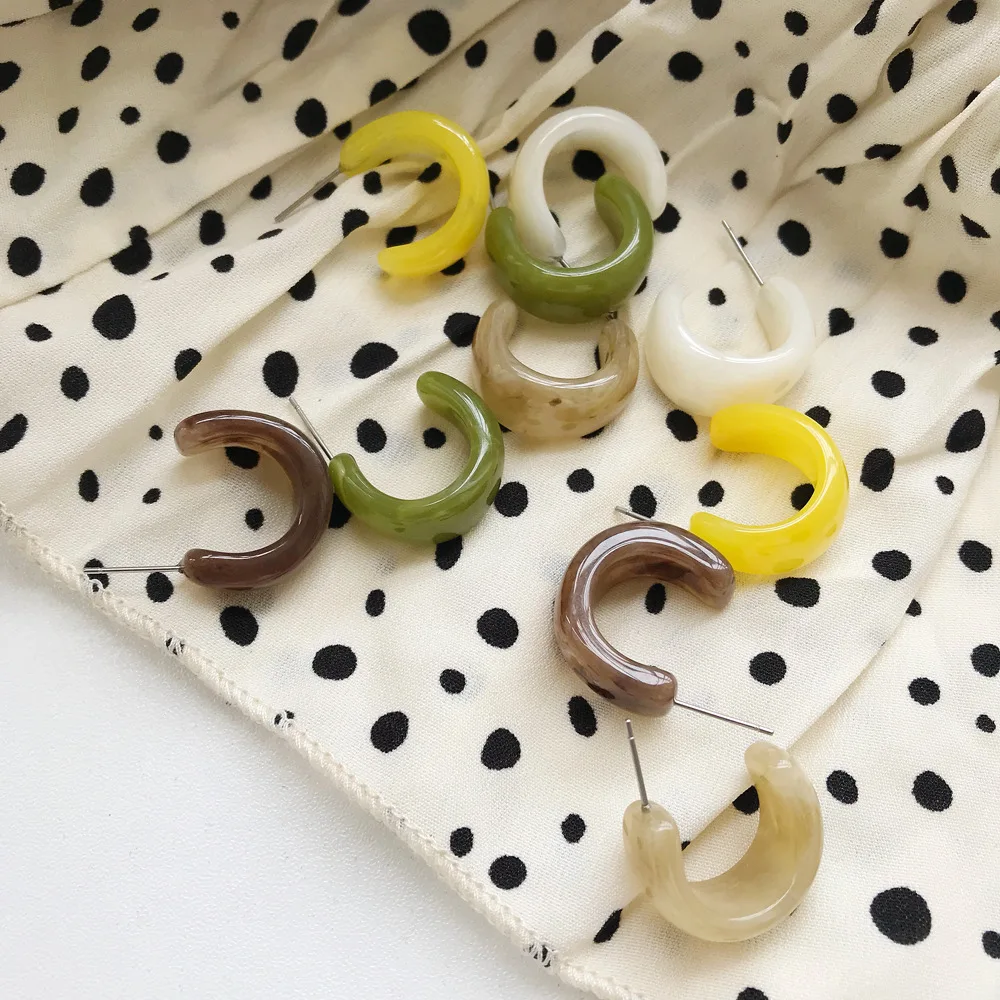 2021 New Korea Colorful Acrylic Geometric C-shaped Hoop Earrings Retro For Women Girls Party Travel Jewelry Gifts
2021 New Korea Colorful Acrylic Geometric C-shaped Hoop Earrings Retro For Women Girls Party Travel Jewelry Gifts