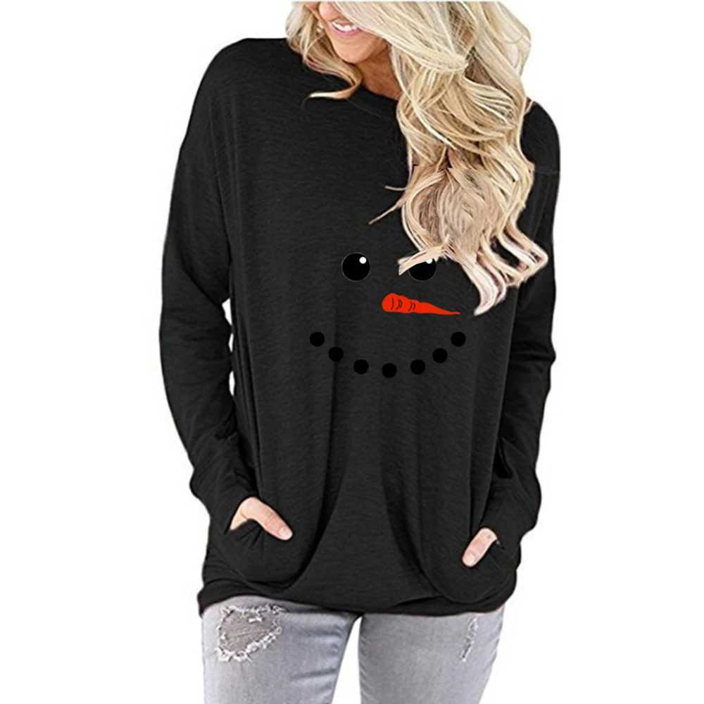 T Shirt Women Long Sleeve Tees Crew Neck Basic T-Shirt Casual Tops Pullover Pocket Snowman Printed Womens Clothes
T Shirt Women Long Sleeve Tees Crew Neck Basic T-Shirt Casual Tops Pullover Pocket Snowman Printed Womens Clothes