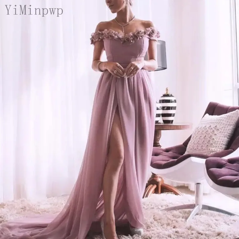 YiMinpwp Pink Prom Dresses Off Shoulder Side Split Sweep Train 3D Floral Long Formal Evening Party Gowns for Special Occasions
YiMinpwp Pink Prom Dresses Off Shoulder Side Split Sweep Train 3D Floral Long Formal Evening Party Gowns for Special Occasions