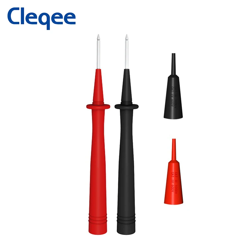 Cleqee P8004 2pcs Multimeter test probe pen 2mm nickel plated copper needle with 4mm Socket PVC Shell 1000V 10A
Cleqee P8004 2pcs Multimeter test probe pen 2mm nickel plated copper needle with 4mm Socket PVC Shell 1000V 10A