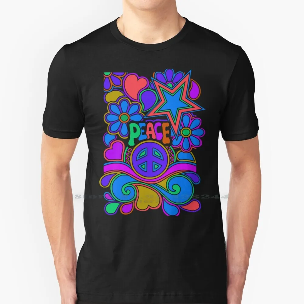 Peace And Love Flowers And Stars Hippie Design T Shirt Cotton 6XL Hippie Flower Power Retro Colorful Sign Symbol Psychedelic
Peace And Love Flowers And Stars Hippie Design T Shirt Cotton 6XL Hippie Flower Power Retro Colorful Sign Symbol Psychedelic