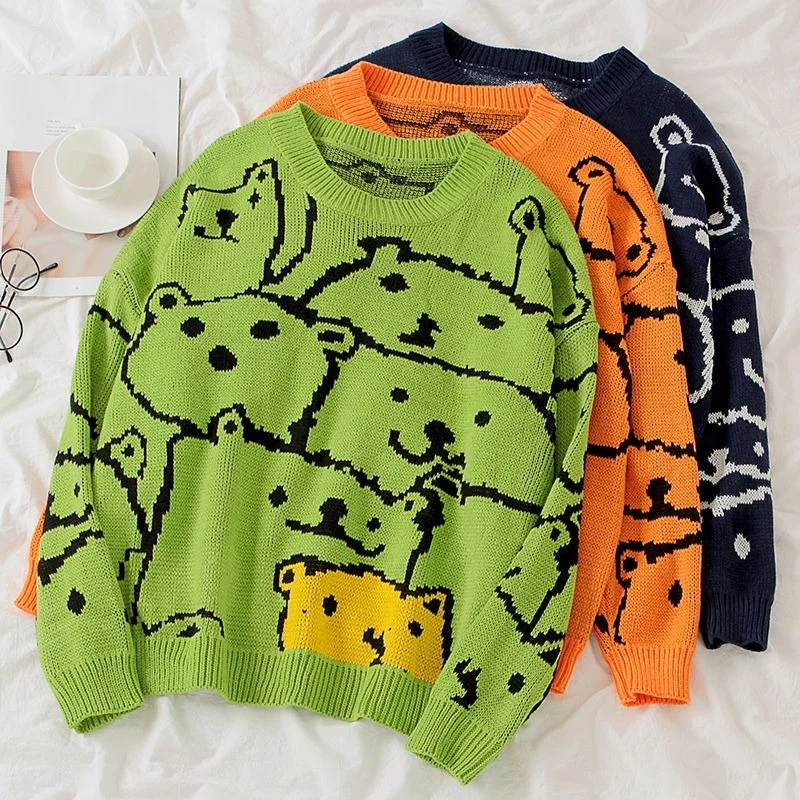 Vintage Casual Loose Lazy Bear Sweater Female Korean Harajuku Women's Sweaters Japanese Kawaii Cute Ulzzang Clothing Women Y154
Vintage Casual Loose Lazy Bear Sweater Female Korean Harajuku Women's Sweaters Japanese Kawaii Cute Ulzzang Clothing Women Y154