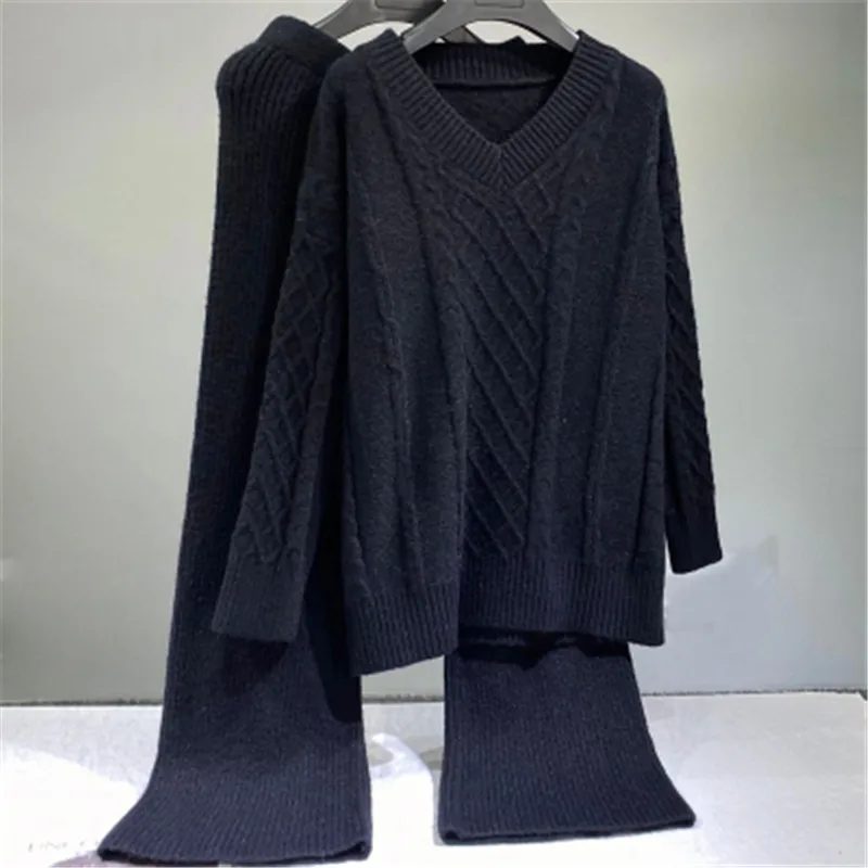 CBAFU fashion wide legs pants women cashmere knit 2 piece set autumn winter pullovers sweater elastic waist trousers suit M137
CBAFU fashion wide legs pants women cashmere knit 2 piece set autumn winter pullovers sweater elastic waist trousers suit M137