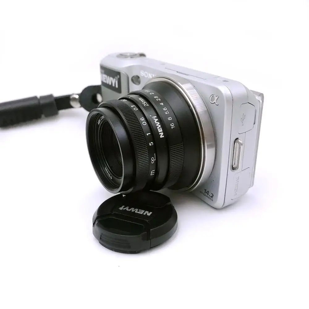 Черное металлическое E-образное крепление Newyi 25 мм F1.8 объектив для Sony NEX-5 A6000 A5000 A6300 A6500 
Черное металлическое E-образное крепление Newyi 25 мм F1.8 объектив для Sony NEX-5 A6000 A5000 A6300 A6500