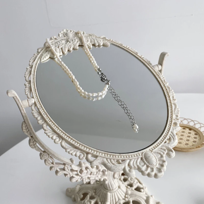 Cutelife Nordic Silver Plastic Vintage Decorative Mirror Small Round Make-up Bedroom Mirror Ins Table Room Standing Glass Mirror
Cutelife Nordic Silver Plastic Vintage Decorative Mirror Small Round Make-up Bedroom Mirror Ins Table Room Standing Glass Mirror