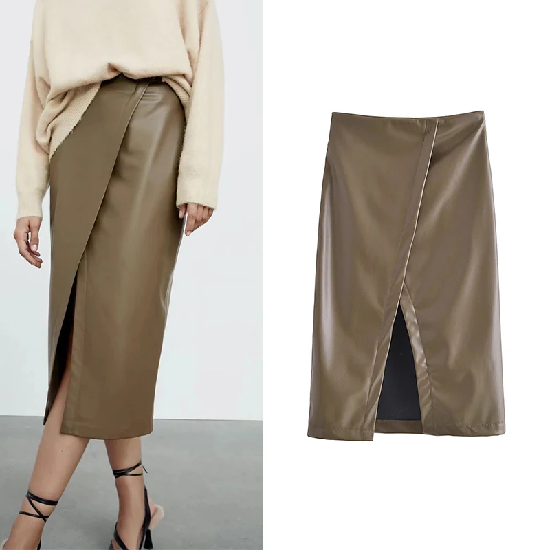 ZA Autumn PU Leather Solid Skirt Women 2021 New Sexy High Waist Long Street Office Skirt Straight Zipper Club Skirt
ZA Autumn PU Leather Solid Skirt Women 2021 New Sexy High Waist Long Street Office Skirt Straight Zipper Club Skirt