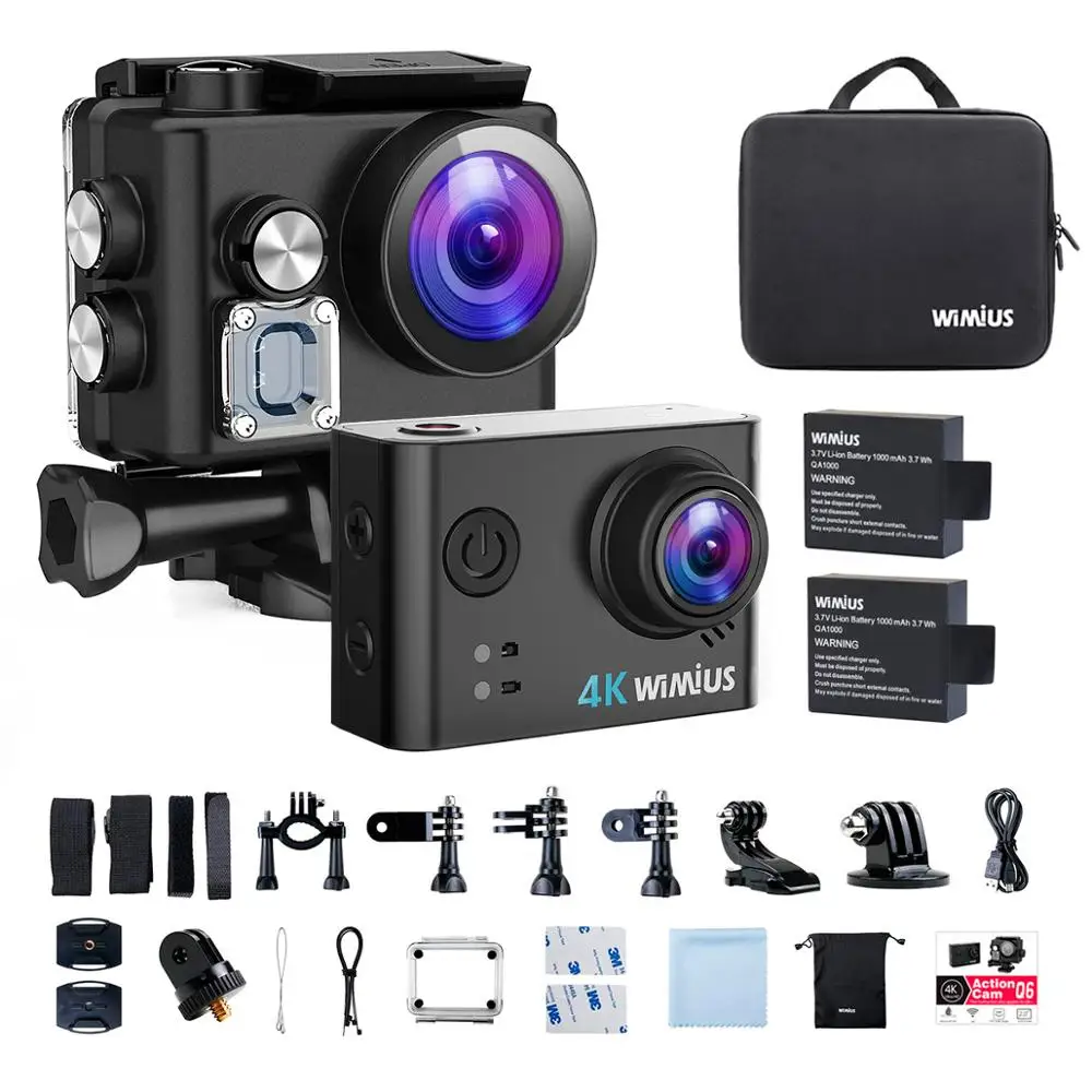 WiMiUS 4K 30fps экшн камера Full HD WiFi Пульт дистанционного управления 60 м 200ft