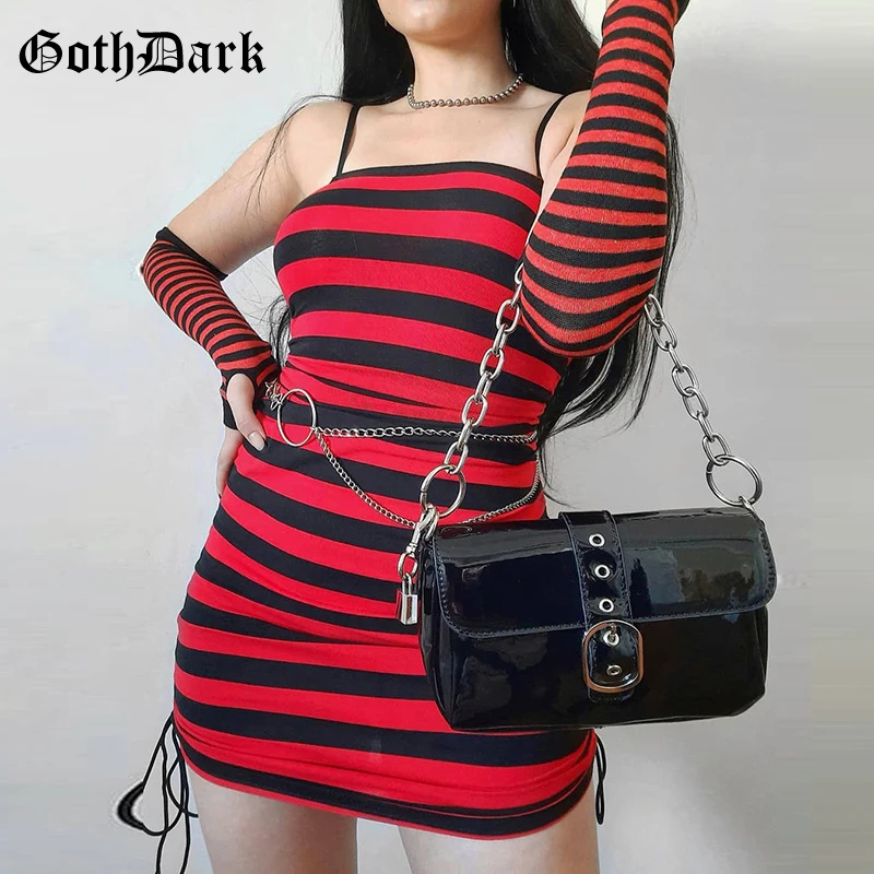 Goth Dark Striped Gothic Aesthetic Sexy Sling Mini Dresses Y2k Punk Grunge Bodyocn Festival Clothes With Gloves Lacing Partywear
Goth Dark Striped Gothic Aesthetic Sexy Sling Mini Dresses Y2k Punk Grunge Bodyocn Festival Clothes With Gloves Lacing Partywear