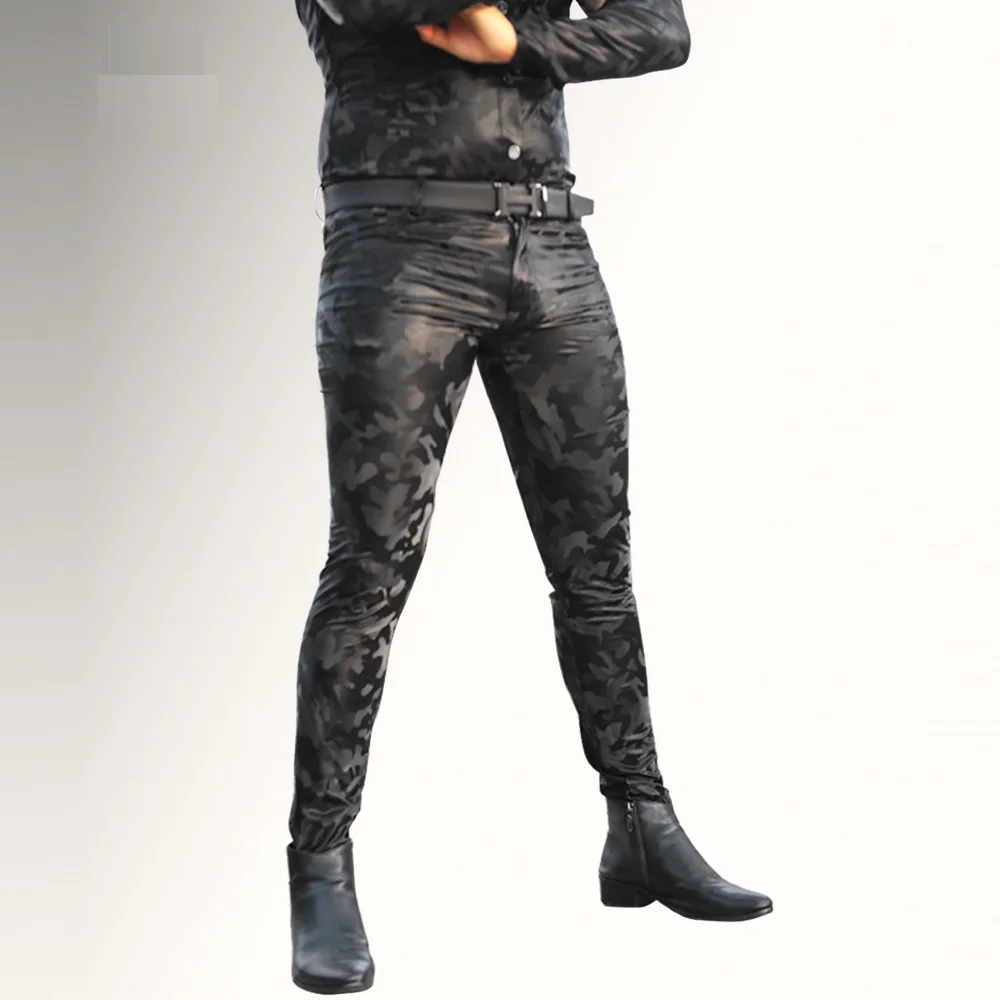 British Men's Casual Pants Fashion Tight Pant Straight Leg Men Camo PU Trousers Skinny Black Faux Leather Pencil Pants Plus Size
British Men's Casual Pants Fashion Tight Pant Straight Leg Men Camo PU Trousers Skinny Black Faux Leather Pencil Pants Plus Size