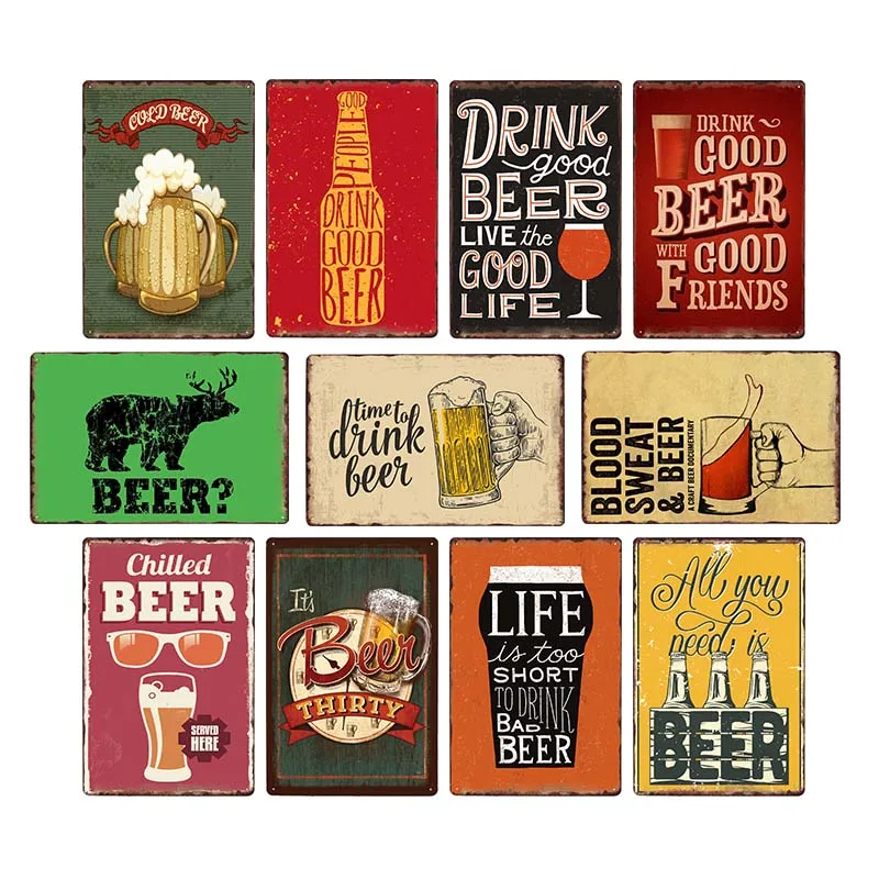 Beer Vintage Metal Tin Sign Shabby Chic Home Bar Pub Club Tavern Cafe Poster Wall Decor Art Plaque Retro Tin Paintngs
Beer Vintage Metal Tin Sign Shabby Chic Home Bar Pub Club Tavern Cafe Poster Wall Decor Art Plaque Retro Tin Paintngs