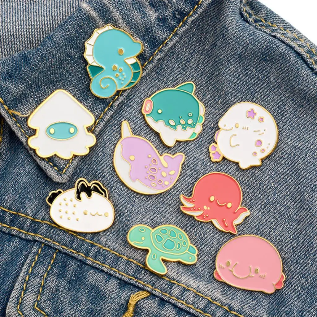 1 PC Creative Cartoon Marine Life Brooches Pink Dolphin Orange Octopus Enamel Badges Pins Jeans Shirt Jewelry Accessories Gifts
1 PC Creative Cartoon Marine Life Brooches Pink Dolphin Orange Octopus Enamel Badges Pins Jeans Shirt Jewelry Accessories Gifts