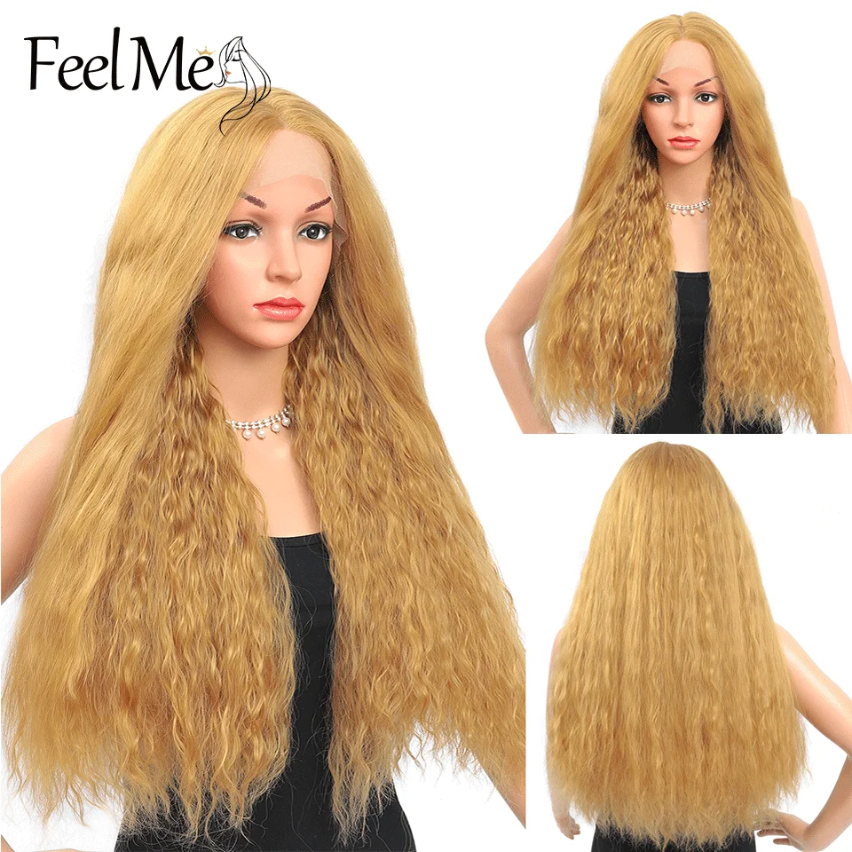 FeelMe Long Straight T Part Synthetic Lace Front Wig Omber Blonde Futura Synthetic Hair Lace Frontal Wigs for Black Women 
FeelMe Long Straight T Part Synthetic Lace Front Wig Omber Blonde Futura Synthetic Hair Lace Frontal Wigs for Black Women