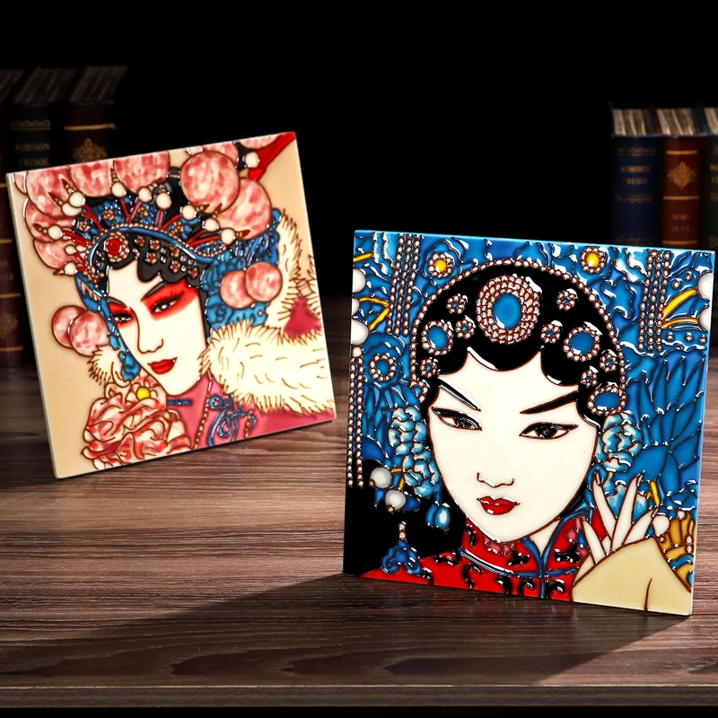 Peking Opera Facial Makeup Hand-Painted Porcelain Board Painting Decoraive Hangings Chinese Characteristic Gift
Peking Opera Facial Makeup Hand-Painted Porcelain Board Painting Decoraive Hangings Chinese Characteristic Gift