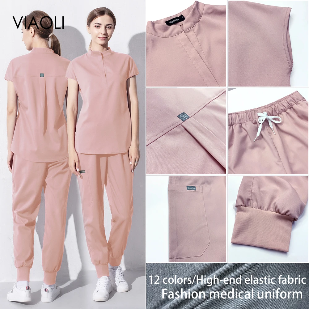 Veterinarian High Quality Pink Scrub Suit Dental Fashion Slim Overalls Spa Uniforms Beautician Scrubs Wholesale Female Uniforms
Veterinarian High Quality Pink Scrub Suit Dental Fashion Slim Overalls Spa Uniforms Beautician Scrubs Wholesale Female Uniforms