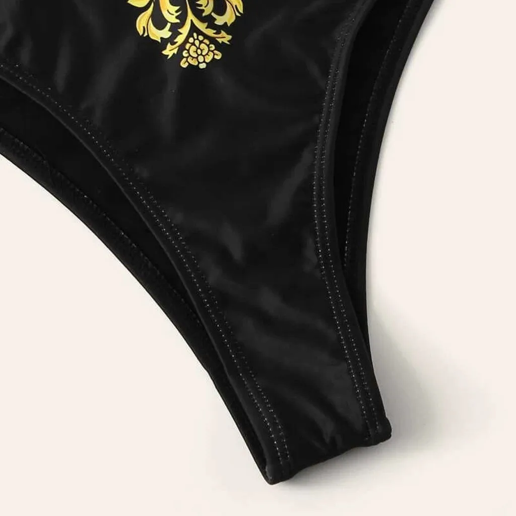 Brazilian Bikini Panty Women's Baroque Print Criss Cross Monokini Swimbathing suit Swimwear Beach Wear bikinis top
Brazilian Bikini Panty Women's Baroque Print Criss Cross Monokini Swimbathing suit Swimwear Beach Wear bikinis top