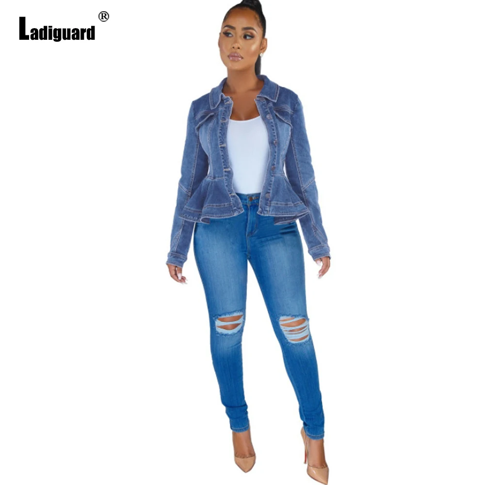 European Style Fashion Top Blue Demin Jackets Girls Streetwear Sexy Irregular Jean Coats Women Lepal Collar Ruffle Denim Jacket
European Style Fashion Top Blue Demin Jackets Girls Streetwear Sexy Irregular Jean Coats Women Lepal Collar Ruffle Denim Jacket