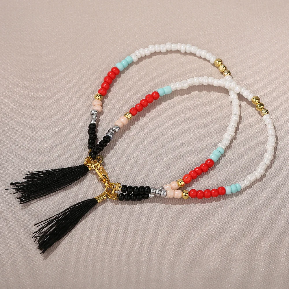 Bohemian Mixed Color beads bracelet Colorful Handmade Tassel Chain Elasticity Rope Wristband for Women Girls Boho Jewelry Gifts
Bohemian Mixed Color beads bracelet Colorful Handmade Tassel Chain Elasticity Rope Wristband for Women Girls Boho Jewelry Gifts