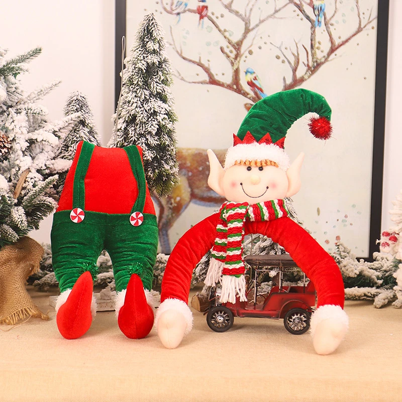 Рождественский снеговик обнимает кукла на дерево большой Санта-Клаус орнамент с