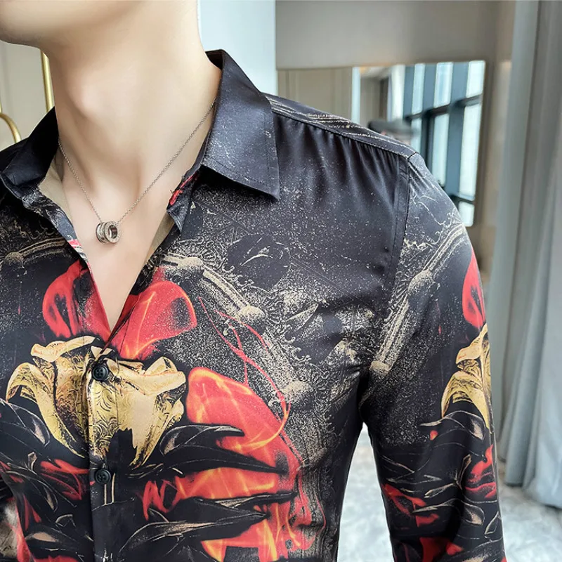 Spring Flower 2021 Shirts Men Long Sleeve Male Business Casual Dress Shirts Streetwear Social Nightclub Party Camisa Masculina 
Spring Flower 2021 Shirts Men Long Sleeve Male Business Casual Dress Shirts Streetwear Social Nightclub Party Camisa Masculina