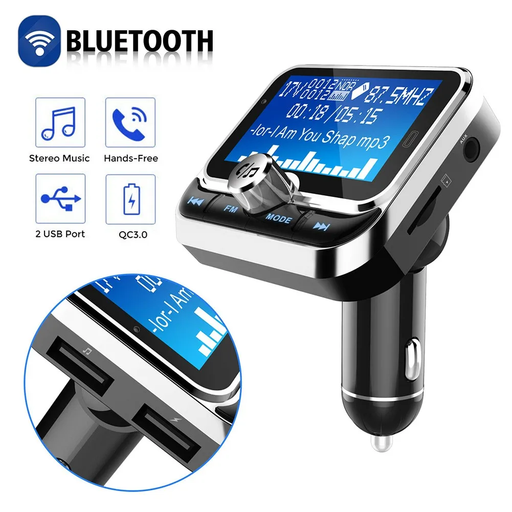 Wireless Car Hands-free Bluetooth FM Transmitter With USB Charger Hands-Free Call 1.8 Inch Wireless Handsfree Audio Receiver
Wireless Car Hands-free Bluetooth FM Transmitter With USB Charger Hands-Free Call 1.8 Inch Wireless Handsfree Audio Receiver