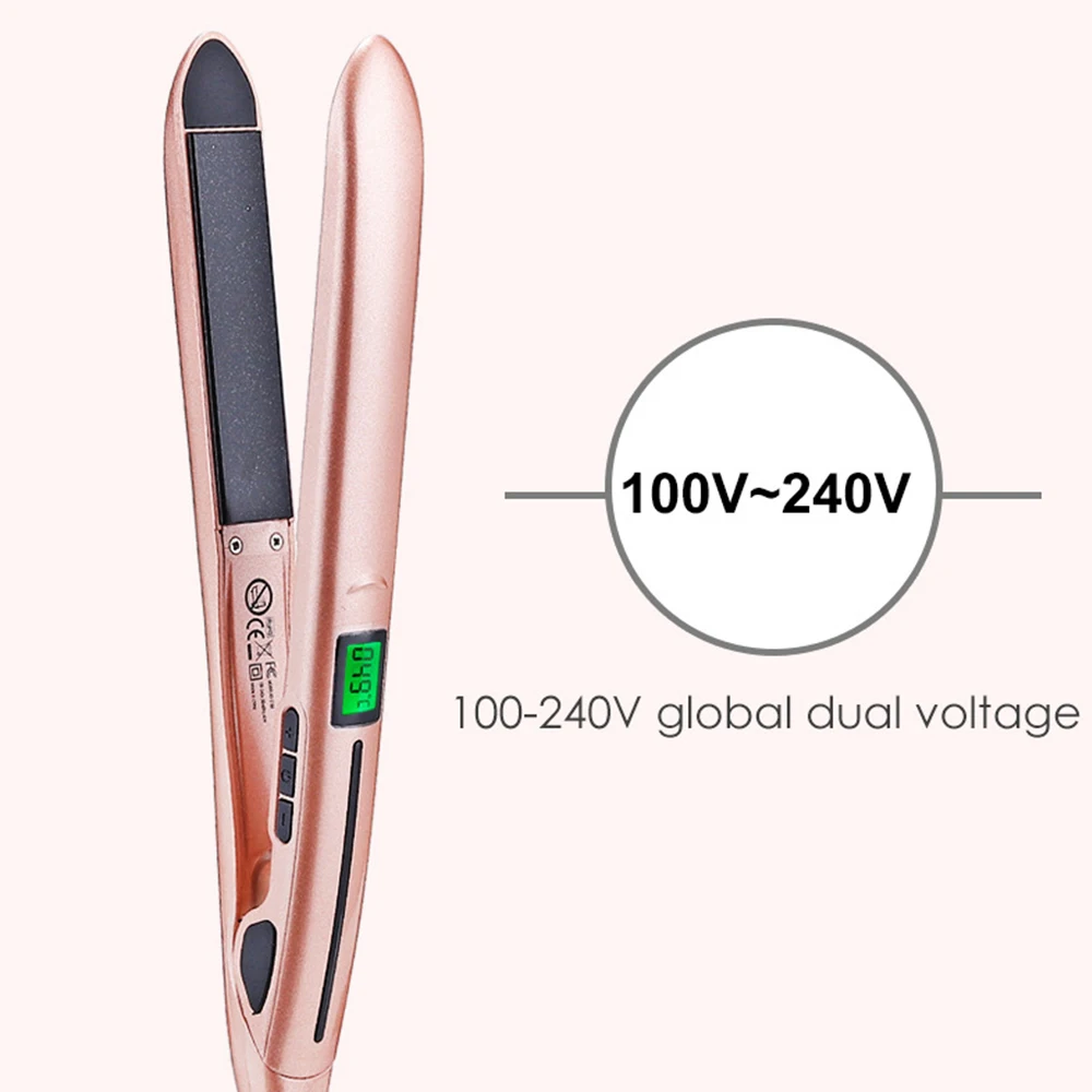 

LCD Display Negative Ion Flat Iron Fast Straightening Hair Curler Curling Irons Professional Ceramic Anion Hair Straightener