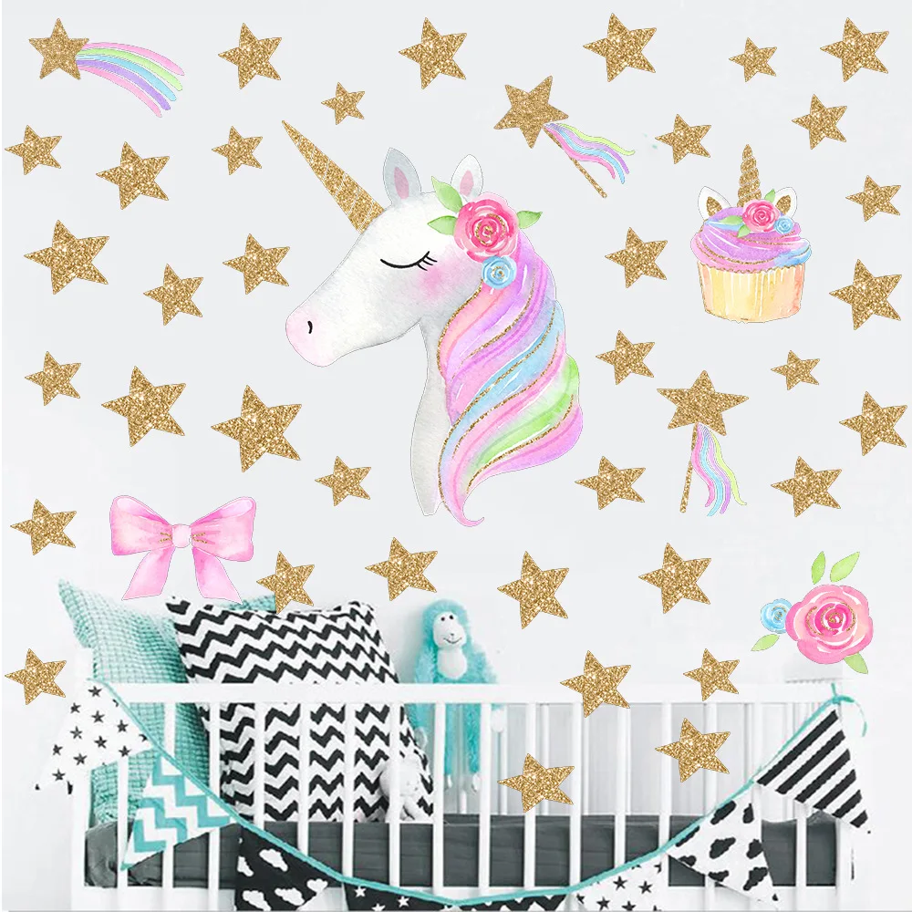 Hot Sale Unicorn Horse Viny Wall Stickers Flower Cake Stars DIY Home Decor For Living Room Bedroom Kids Wall Decoration
Hot Sale Unicorn Horse Viny Wall Stickers Flower Cake Stars DIY Home Decor For Living Room Bedroom Kids Wall Decoration