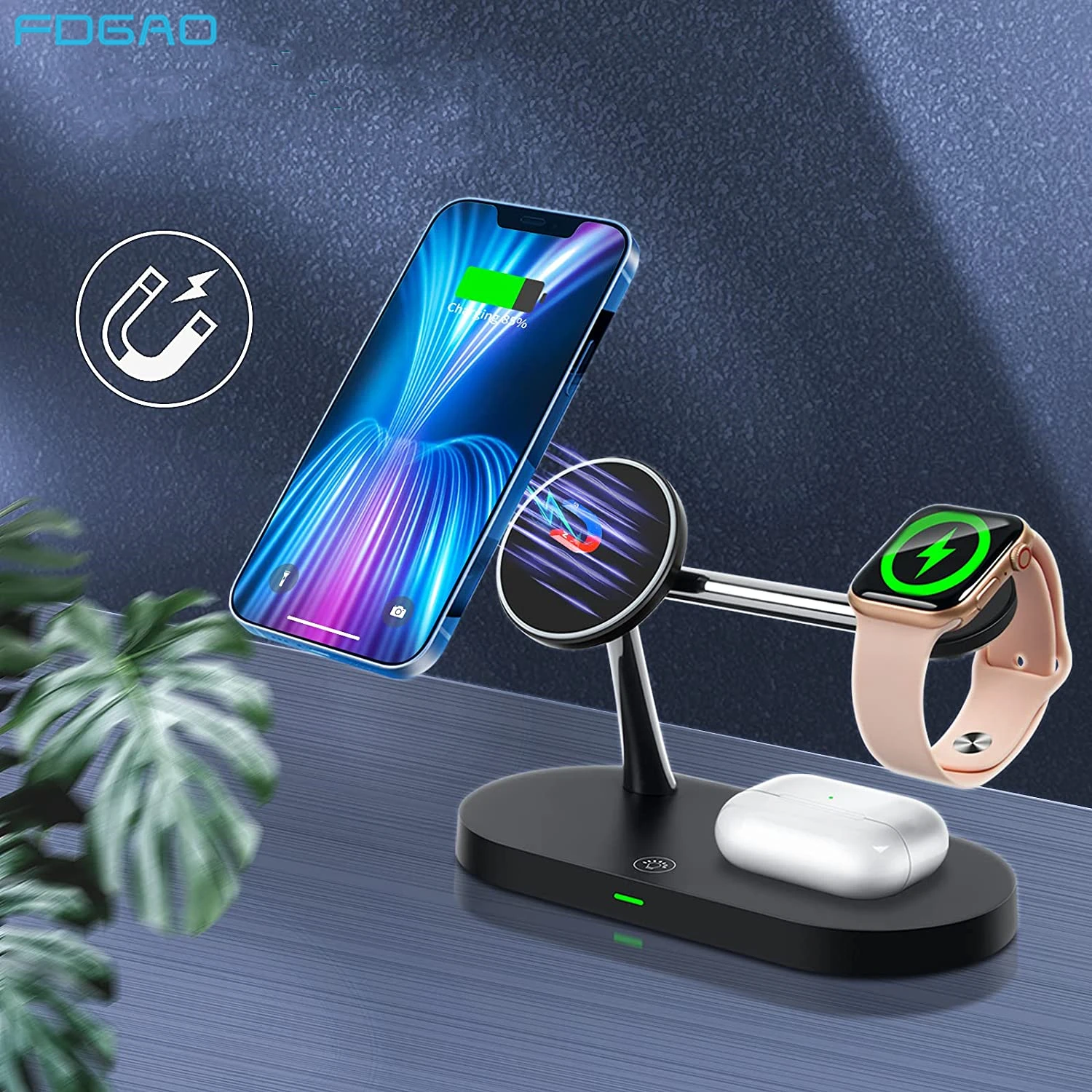 Беспроводное зарядное устройство Qi для iPhone 13, 12 Pro Max, Apple Watch 3 в 1, 15 Вт
Беспроводное зарядное устройство Qi для iPhone 13, 12 Pro Max, Apple Watch 3 в 1, 15 Вт