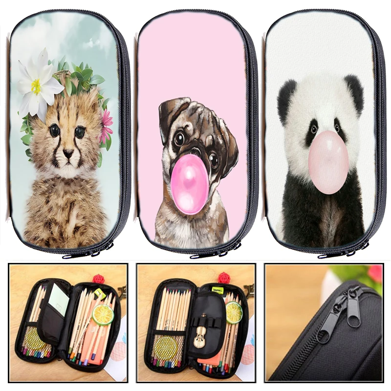 Students Cute Cat Dog Bear Tiger Lion Panda Pencil Case Office School Stationery Storage Bag Kids Cartoon Animals Print Pen Box
Students Cute Cat Dog Bear Tiger Lion Panda Pencil Case Office School Stationery Storage Bag Kids Cartoon Animals Print Pen Box