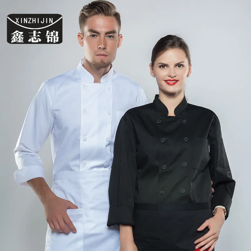 work clothes long sleeve hotel restaurant hotel kitchen white double breasted male chef's clothing autumn and winter
work clothes long sleeve hotel restaurant hotel kitchen white double breasted male chef's clothing autumn and winter