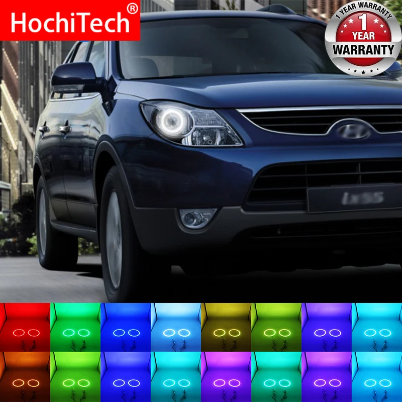 Headlight Multi-color RGB LED Angel Eyes Halo Ring Eye DRL RF Remote Control for Hyundai veracruz ix55 2007 - 2012 Accessories
Headlight Multi-color RGB LED Angel Eyes Halo Ring Eye DRL RF Remote Control for Hyundai veracruz ix55 2007 - 2012 Accessories